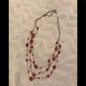 Pink triple strand necklace